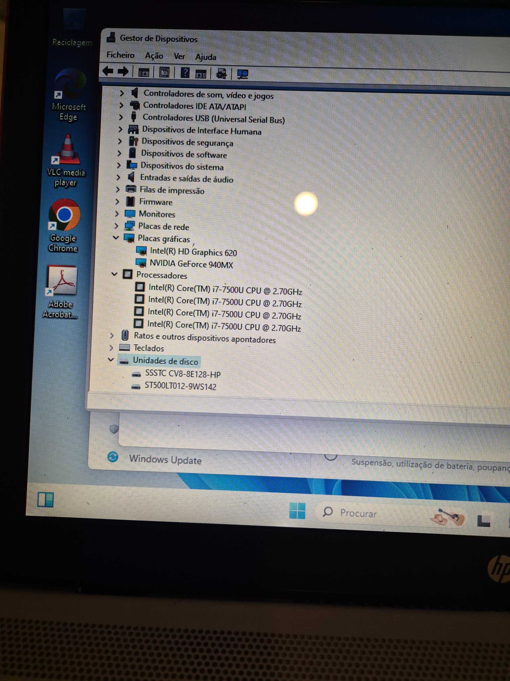 HP 15-CC504, processador i7-7500U, dois discos SSD 256 e sata 500gb
