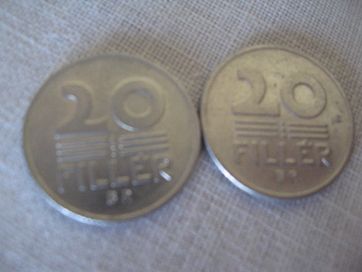 moneta - bilon, 20 Filler 1959, 1965, 1977 i 1978 Magyar Nepkoztarsasa