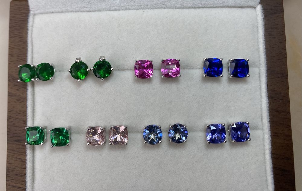 Розпродаж срібні пусети рубін смарагд сапфір танзаніт изумруд
