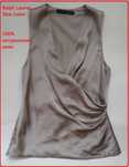 Топ майка Ralph Lauren шовкова колір моко з драпіруванням, р.4(XS/S).