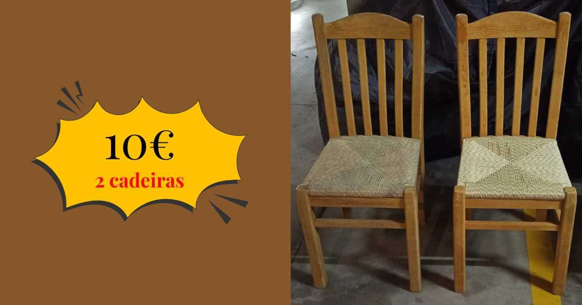 Cadeiras de madeira antigas p/ restauro – 5€ cada