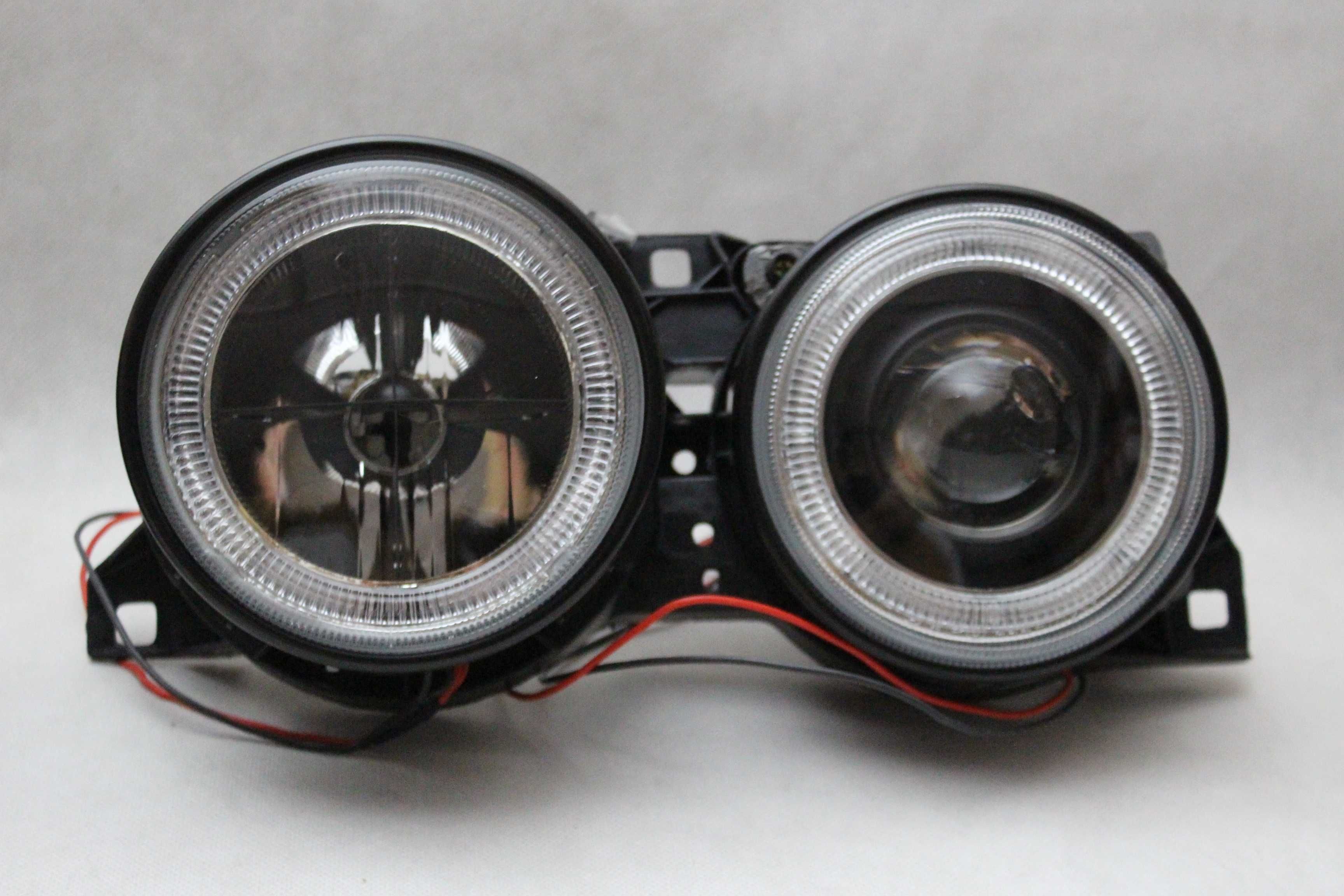 Lampy reflektory przednie przód BMW E30 82-94 RINGI ANGEL EYES Black 1