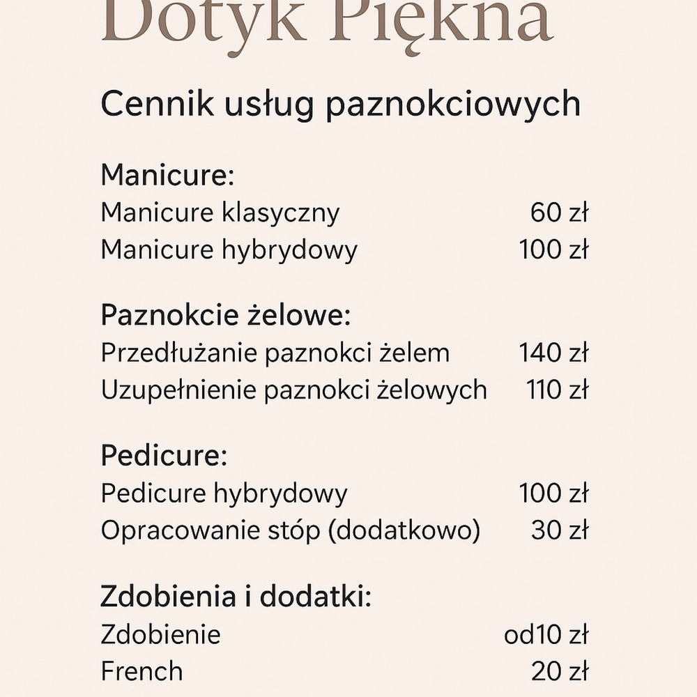 Piękne paznokcie- Zapraszam do Dotyku Piękna!