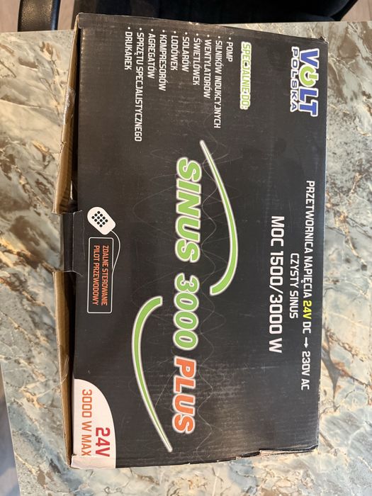 Інвертор Перетворювач напруги volt polska sinus 3000 plus 24v