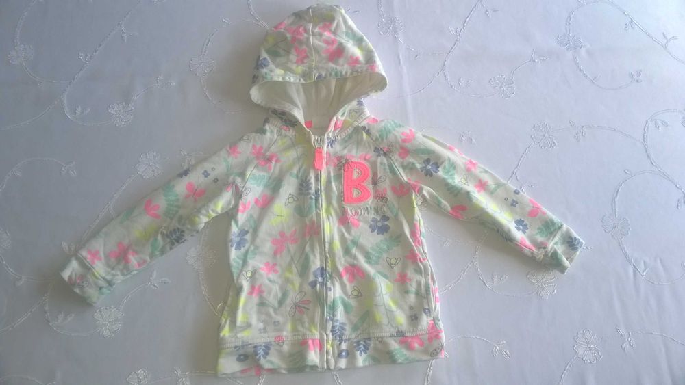 dres smyk cool club kremowo biały różowo zielony w kwiaty rozmiar 104