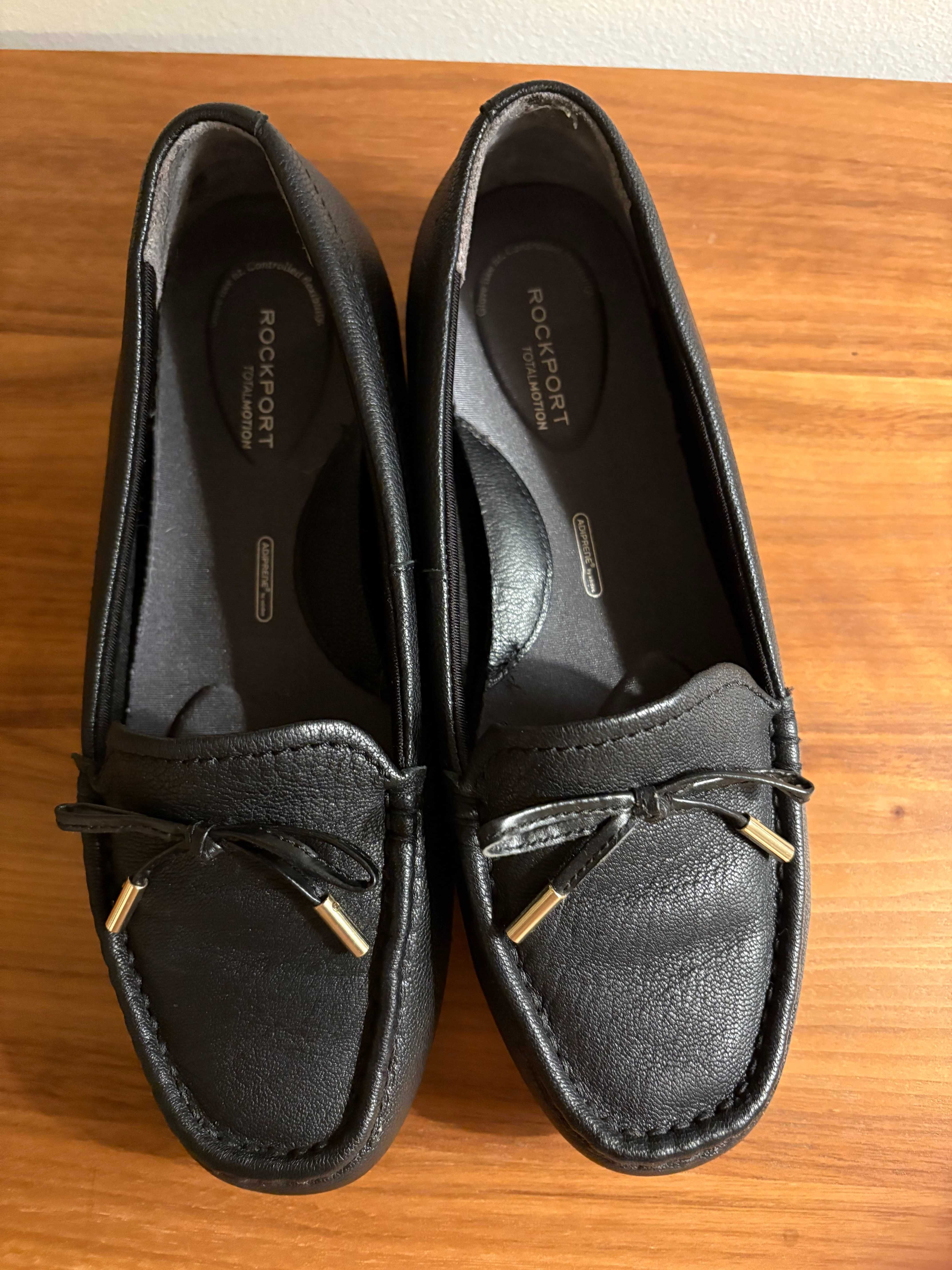 Mocassins pretos em pele da Rockport