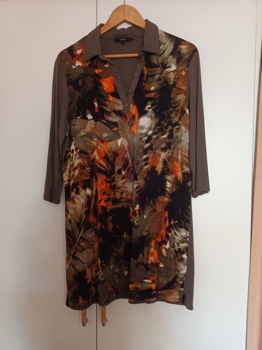 Vestido de malha suave, estilo camiseiro