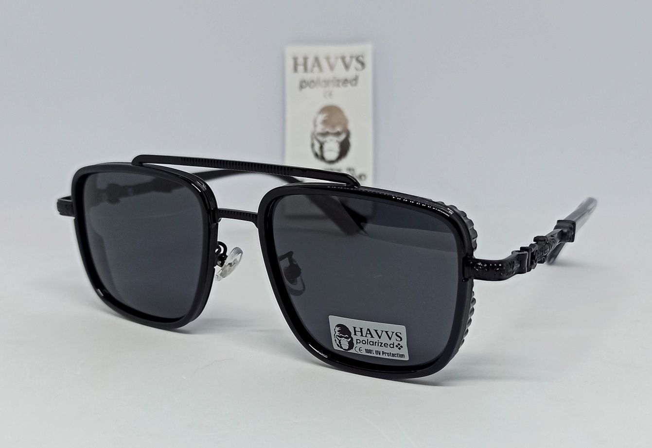 HAVVS очки мужские в стиле Chrome Hearts оригинал черные поляризирован