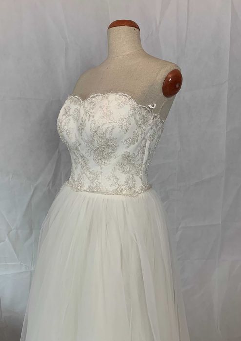 Nowa Polska Suknia Ślubna 38 M Księżniczka Tiulowa Gorset Princessa