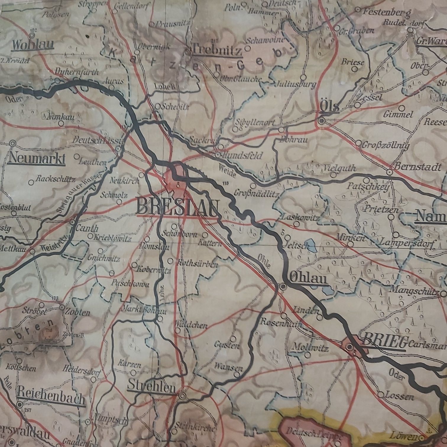 Mapa ścienna wisząca Zabytek stara niemiecka PROVINZ OBERSCHLESIEN