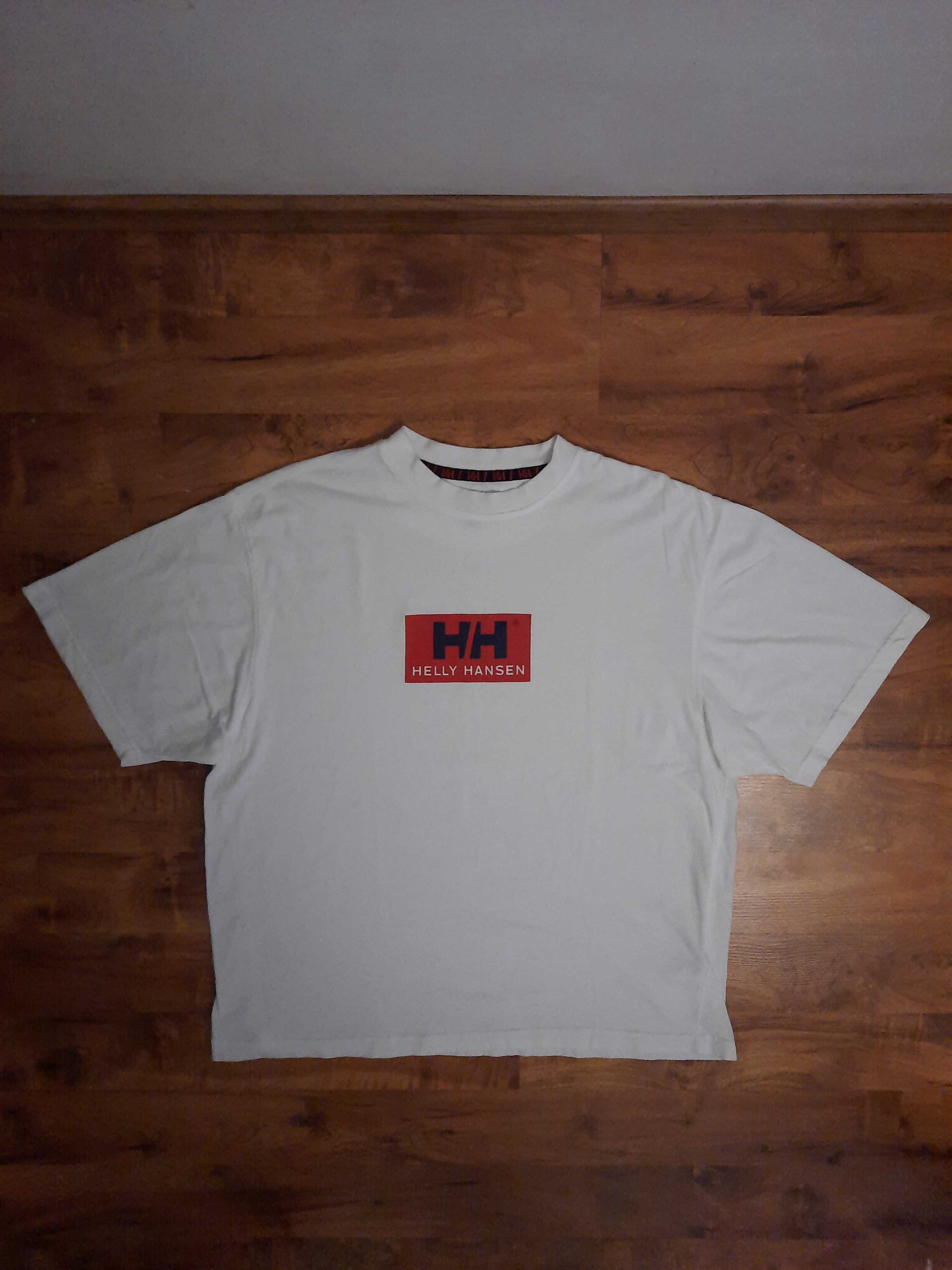 Bawełniana koszulka biała tshirt Helly Hansen rozmiar XL