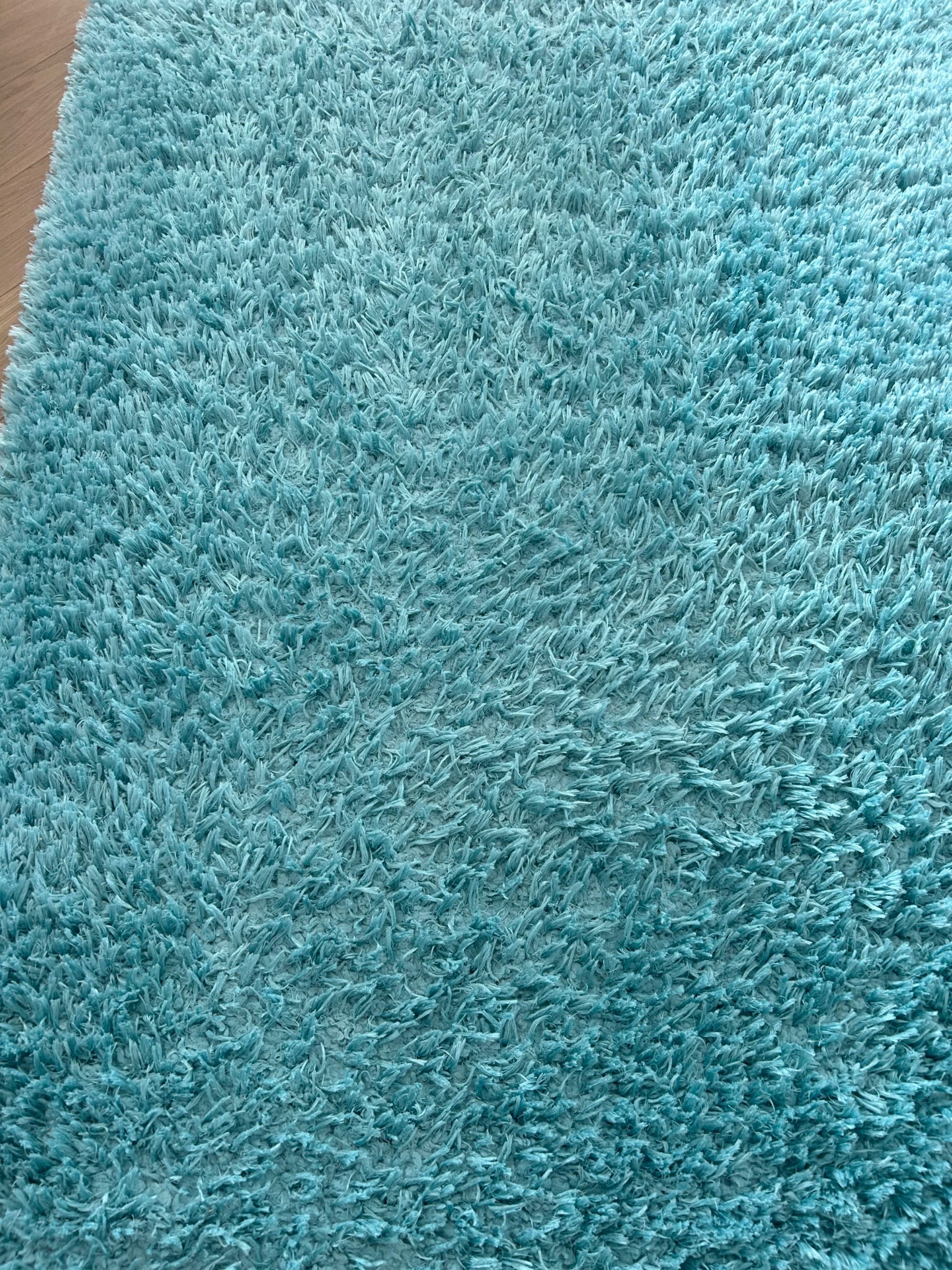 Turkusowy dywan shaggy 117 x 170 cm