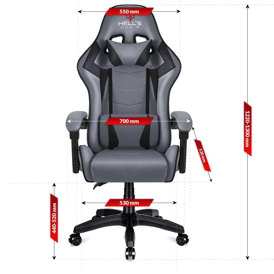 Fotel Gamingowy Hell's Chair HC-1007 Gray-White uszkodzone siedzisko