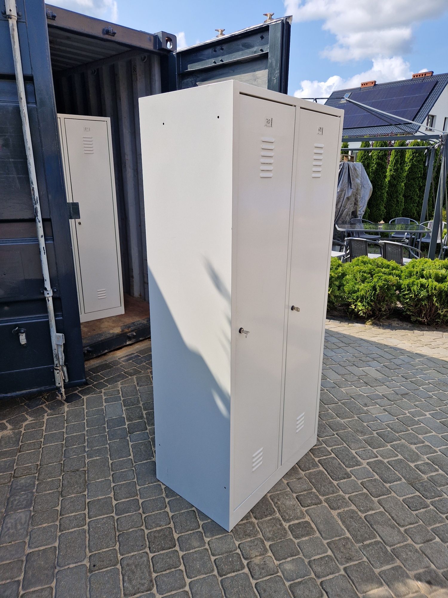 Szafka metalowa BHP 2 komorowa 180x80x50 dla pracowników