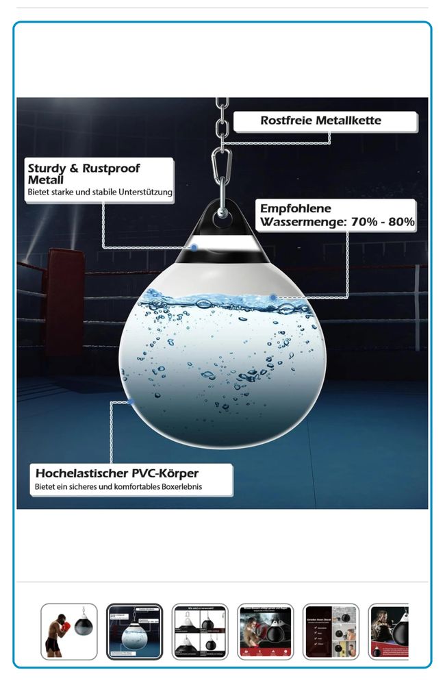 Aqua bag 2.0 Wodny worek bokserski 50kg treningowy na wodę M/45 18”