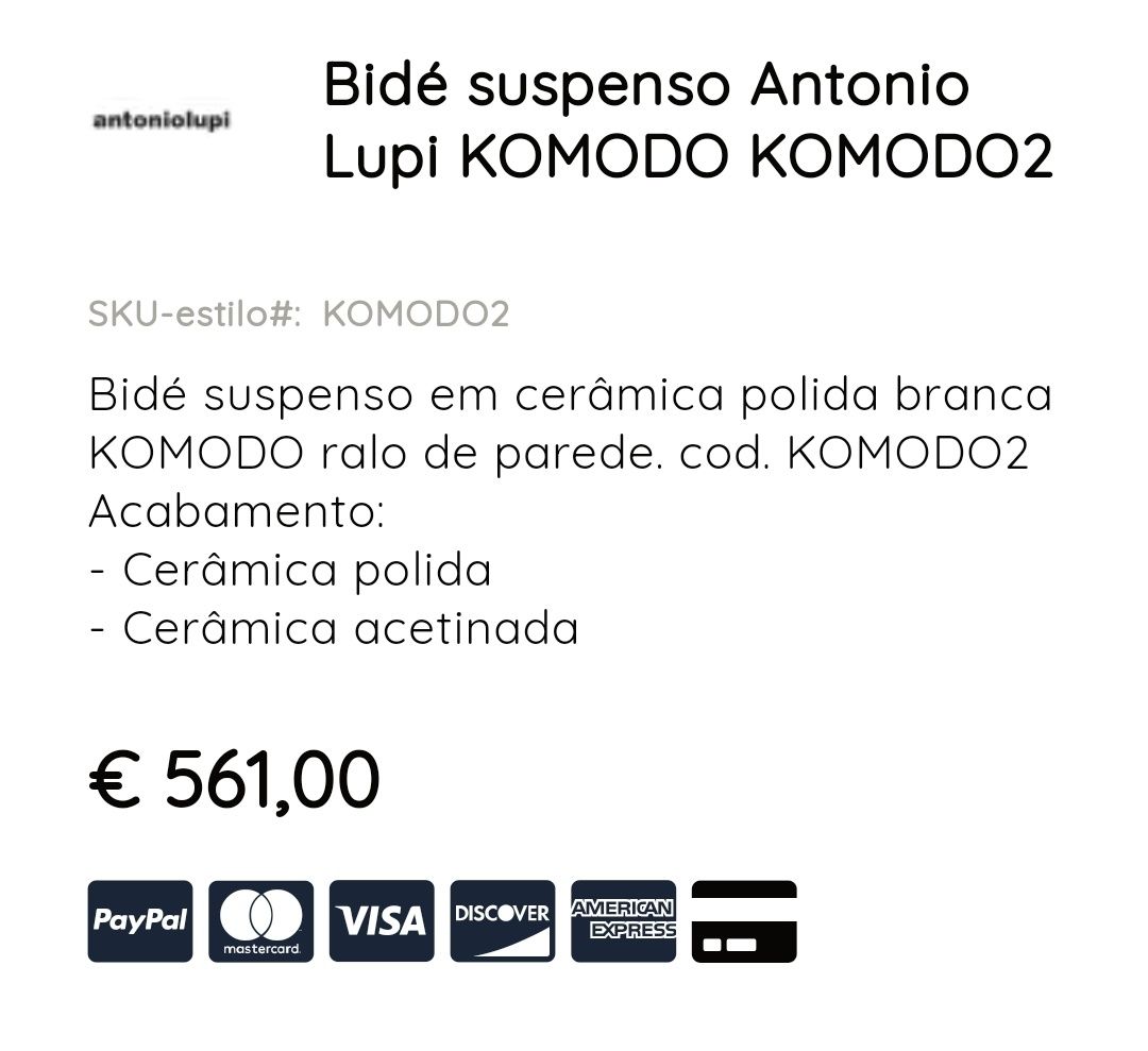 Bide suspenso em cerâmica