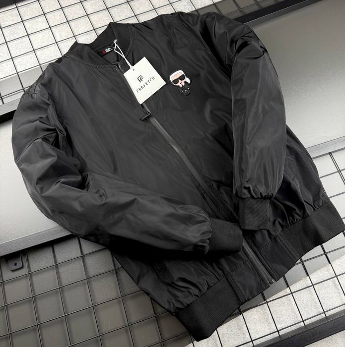 Куртка бомбер Karl Lagerfeld чорна чоловіча куртка карл лагерфельд