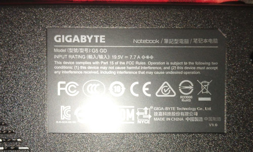 Продам ноутбук Gigabyte G5 GD