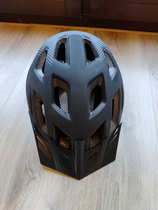 Kask Rowerowy Dunlop MTB 6xLED Czarno-Szary 58-61 cm wentylacja,daszek