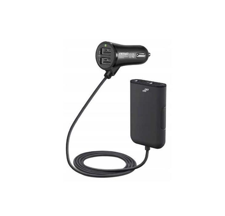 Rozgałęźnik ładowarka rozdzielacz 4 x port USB 4.8 A do auta 1,5 m