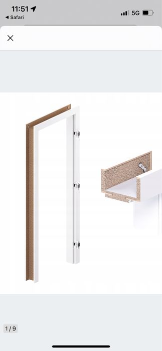 Porta Elegance ościeznica regulowana biała lewa 90 mur I 240-260 mm