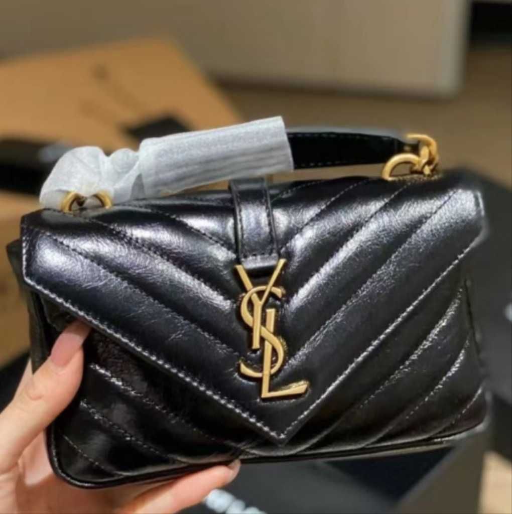 Saint Laurent College  Matelasse mini Black