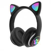 Бездротові навушники LED з котячими вушками CAT STN-28. Колір: чорний
