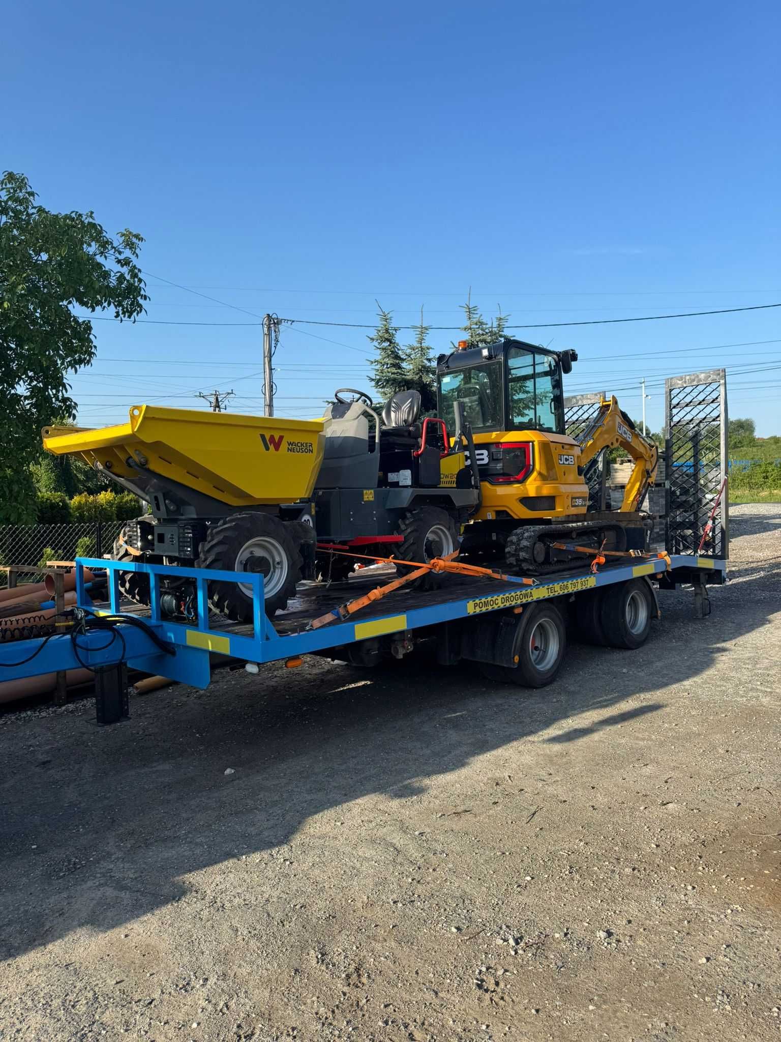 Pomoc drogowa laweta 15T transport maszyn samochodów holowanie Kraków