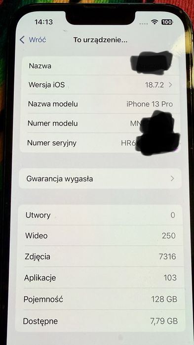Iphone 13 PRO, 128 GB, niezawodny, zadbany, gotowy do użytkowania