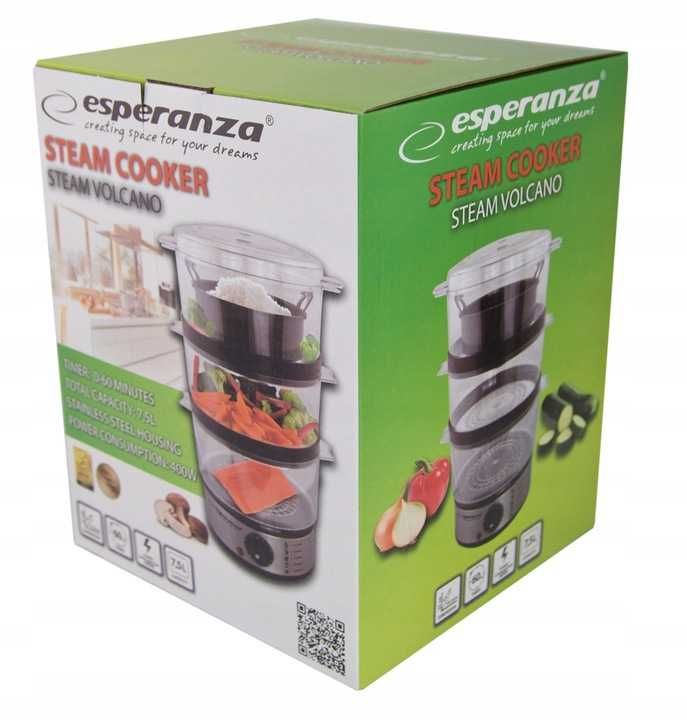 Parowar kuchenka parowa gotowanie na parze piętrowy 400W 7,5L