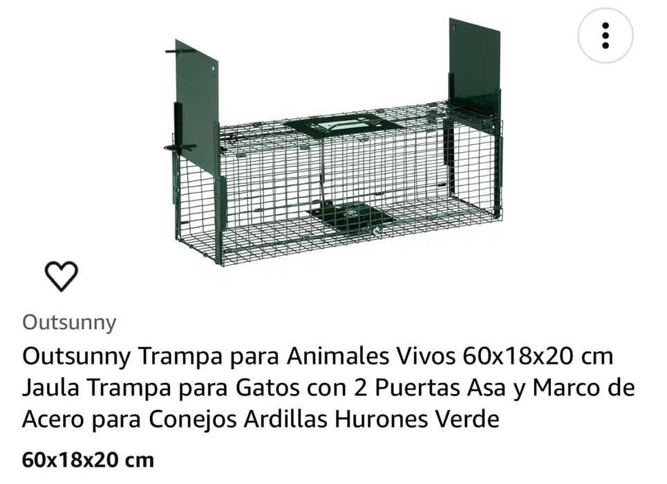 Armadilha para animais vivos com 2 portas 135x53x39cm