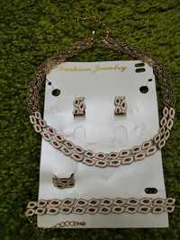Комплект ожерелье браслет кольцо серьги