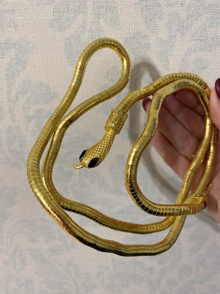Кольє змія на шию прикраса золото срібло браслет змея ожерелье
