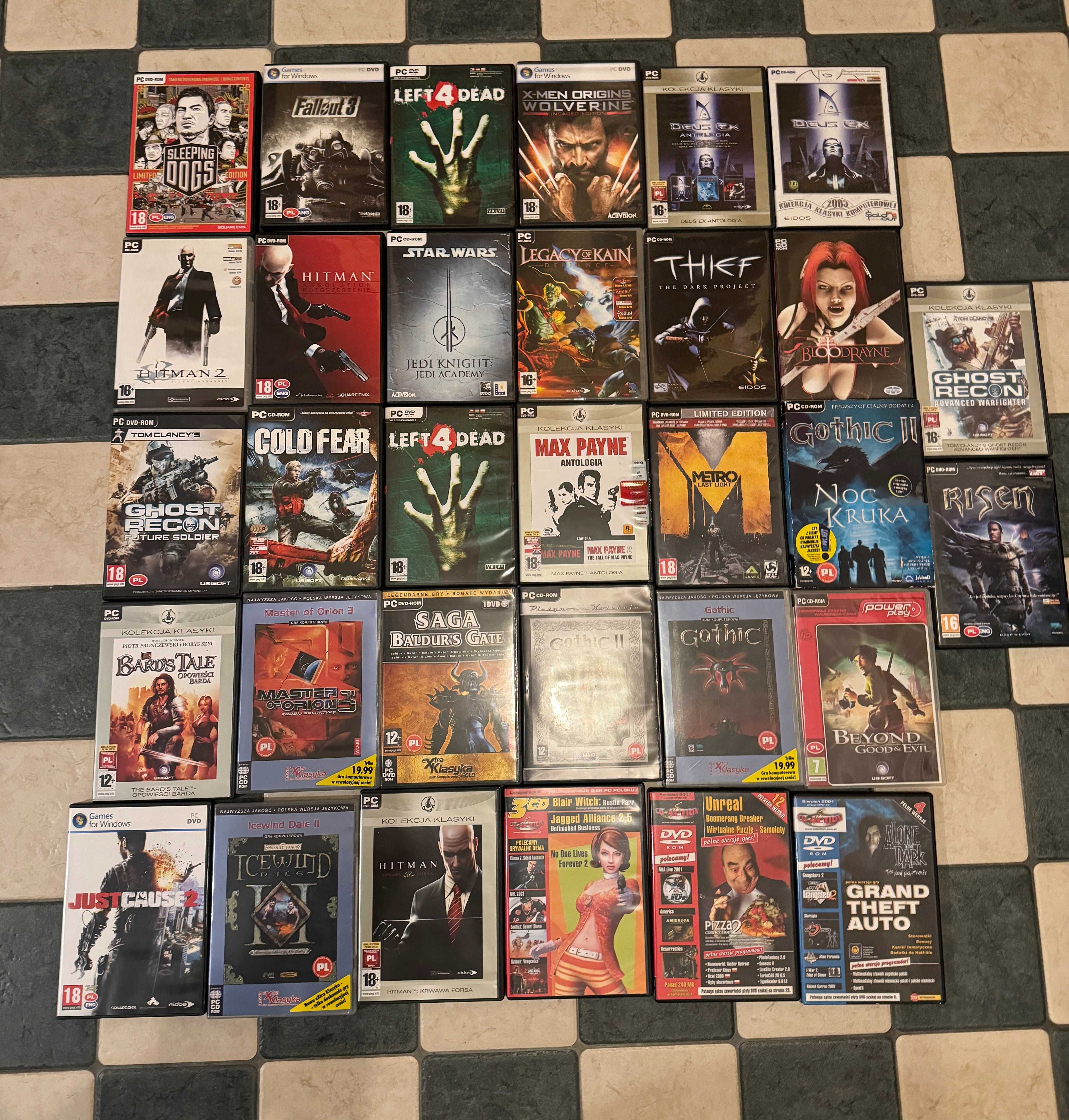 PC Komputer Zestaw 32 Gier Bloodrayne, Gothic, Star Wars,Baldur's Gate