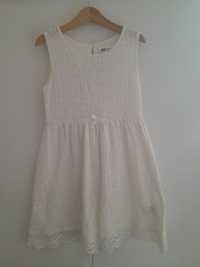 Biała koronkowa sukienka r. 134/140 H&M