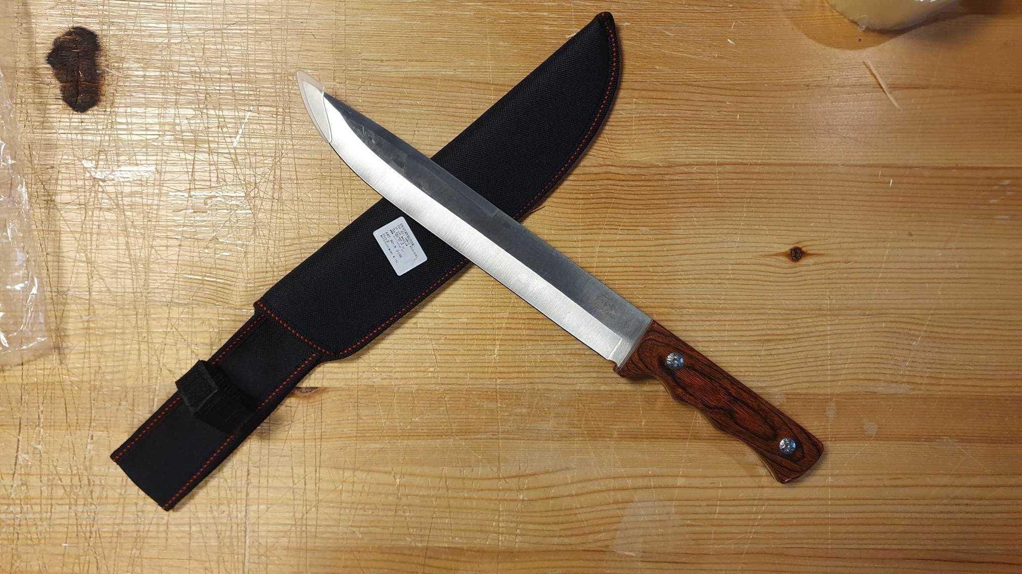 Duży Nóż Myśliwski 37,5cm Długości z Pokrowcem Taktyczny Survival 219B