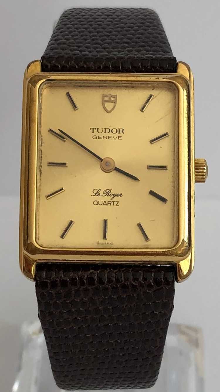 Tudor Geneve Le Royer Tank, luksusowy pozłacany zegarek