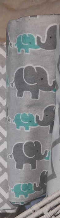 Pielucha flanelowa szare słonie