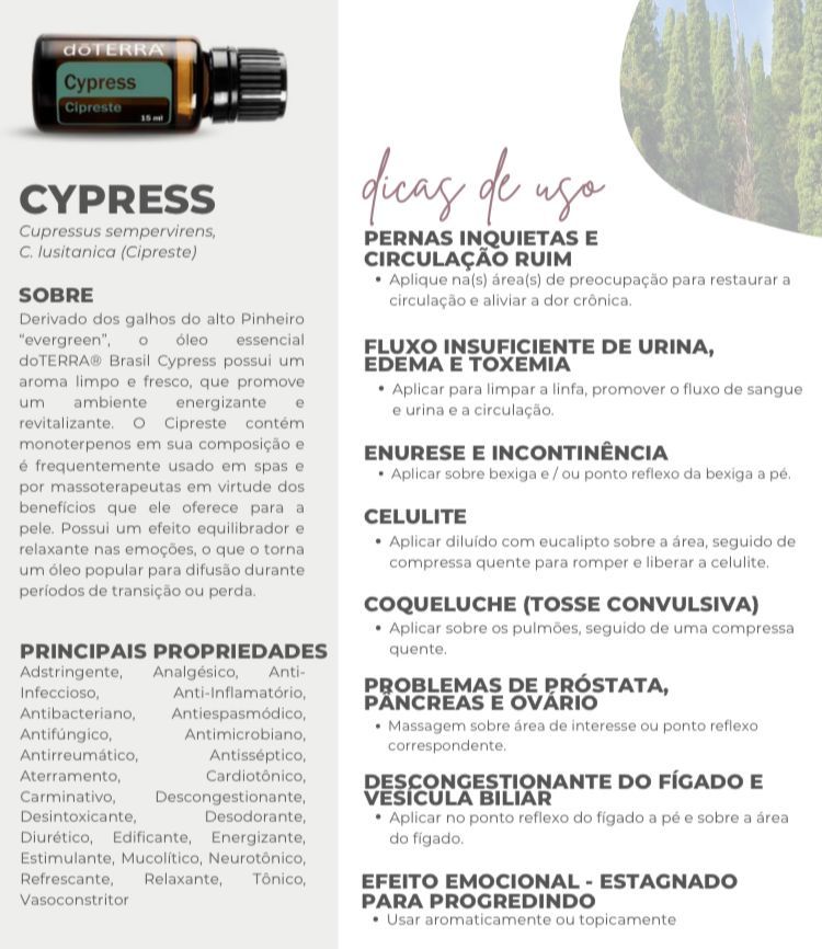 Óleo essencial dōTerra Cipreste/ Cypress 15ml