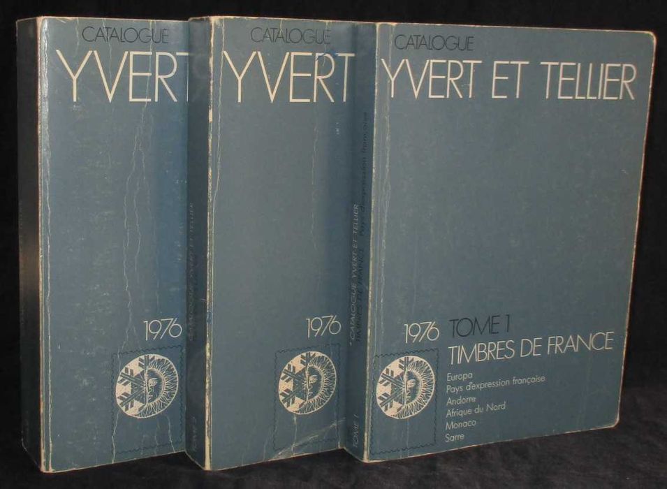 Livros Catálogo de Selos Yvert et Tellier 1976 3 volumes