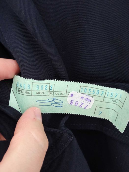 Gabardina vintage militar belga azul escuro unissex