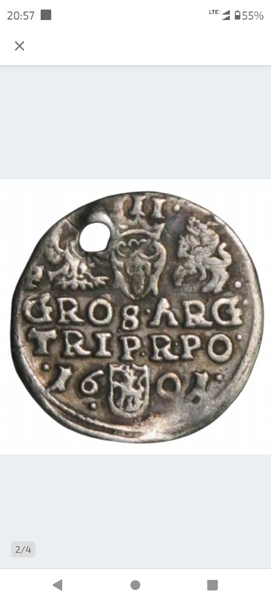 Polska królewska Trojak, Zygmunt III Waza 1601r. Poznań