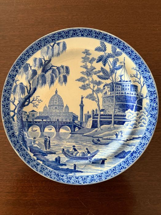 Prato de cerâmica inglesa SPODE raro de 1815 carimbo 5, PREÇO UNITÁRIO
