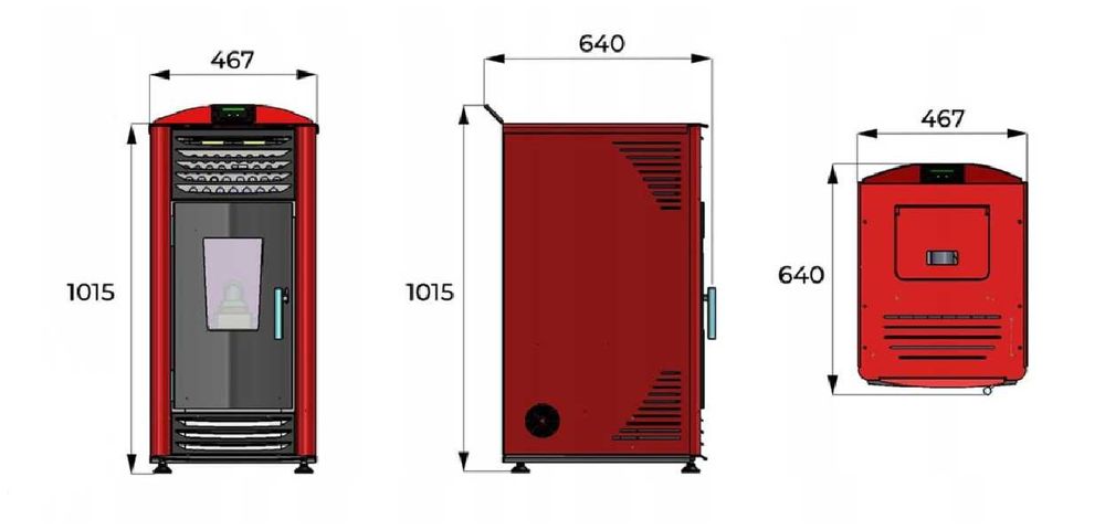 HELENA piec kominkowy, kominek na pellet 12 kW. - kremowy