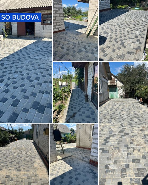 Укладання тротуарної плитки Бруківки Укладка тротуарной плитки фем
