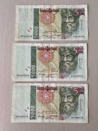 3 notas de 5000 escudos 1997 e 1998