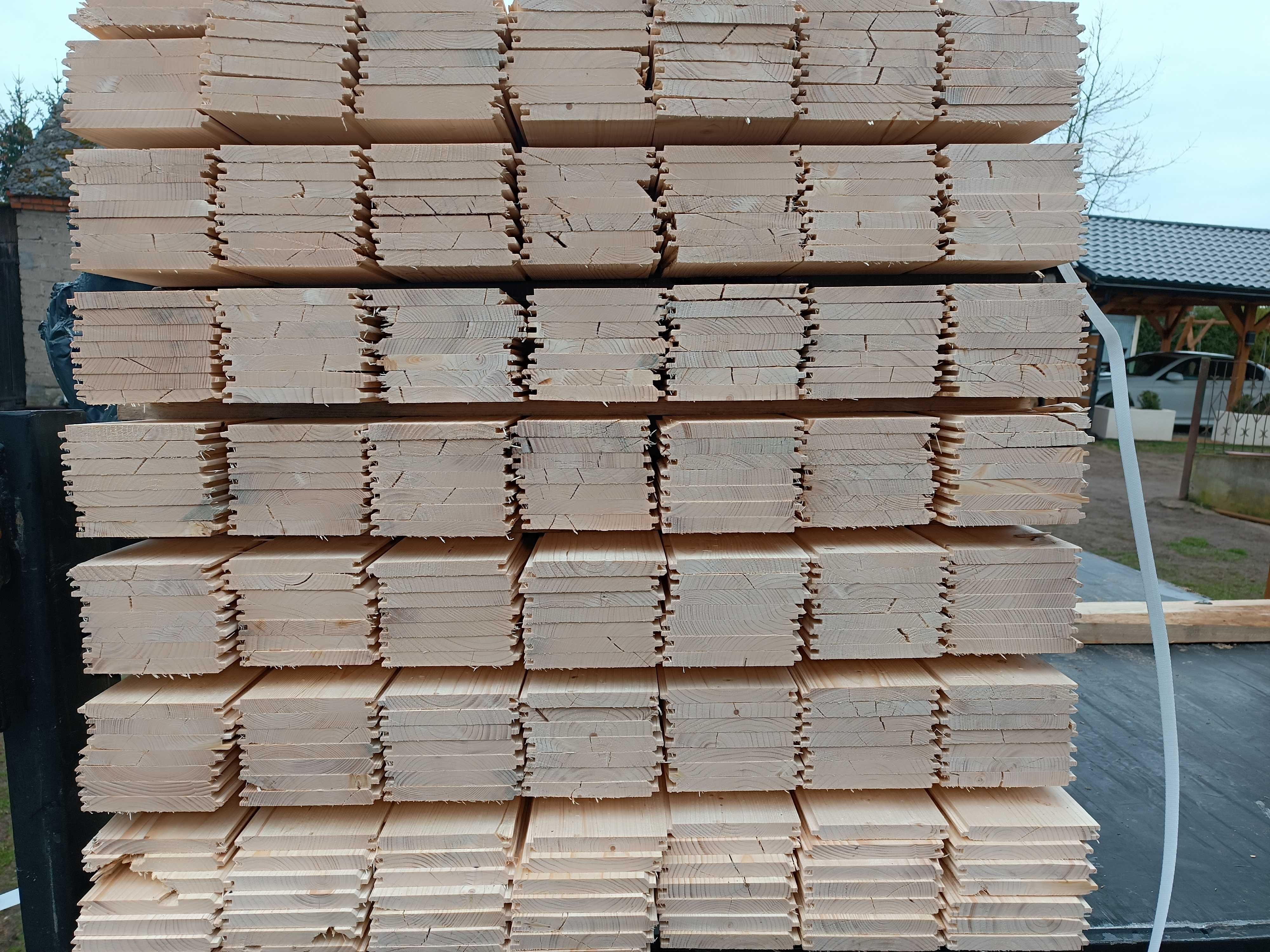 Deska elewacyjna podbitka boazeria pióro wpust drewno konstrukcyjne