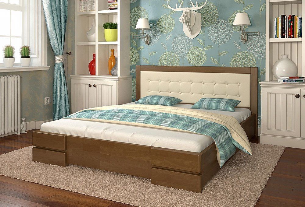 Ліжко дерев’яне Регіна 160х200,Ліжко масив,двоспальне ліжко,Арбор,