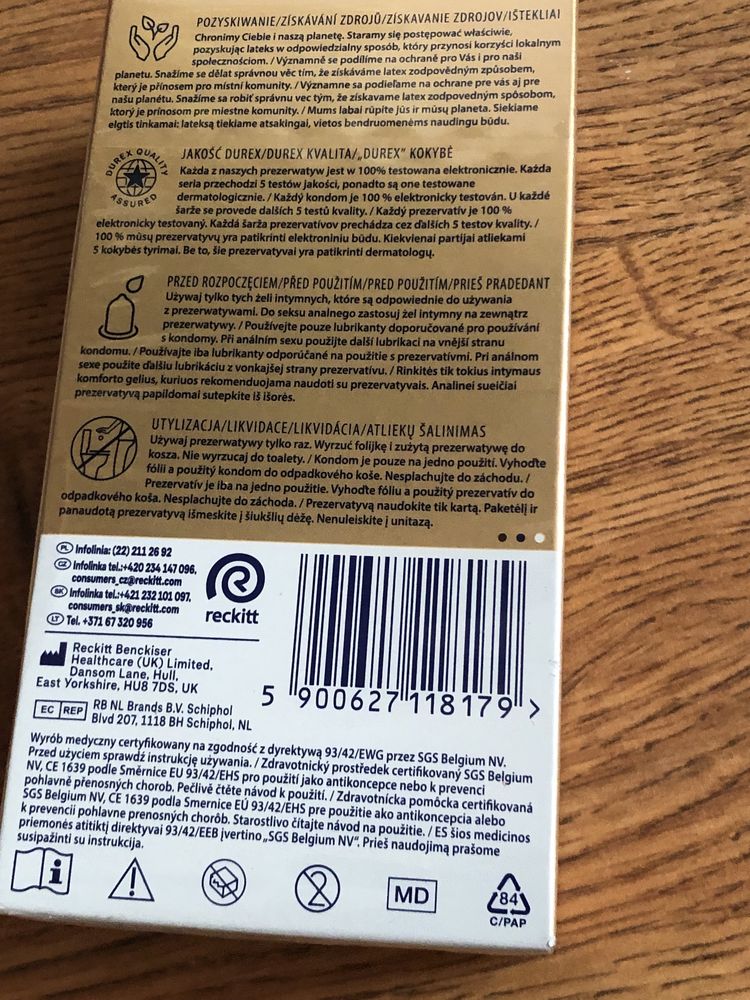 Durex Sensual XL prezerwatywy powiększone cienkie nawilżane 10 szt