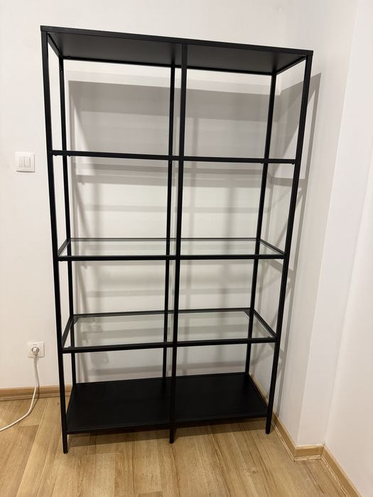 Sprzedam metalowy regał Ikea Vittsjö, loftowy, szklane półki